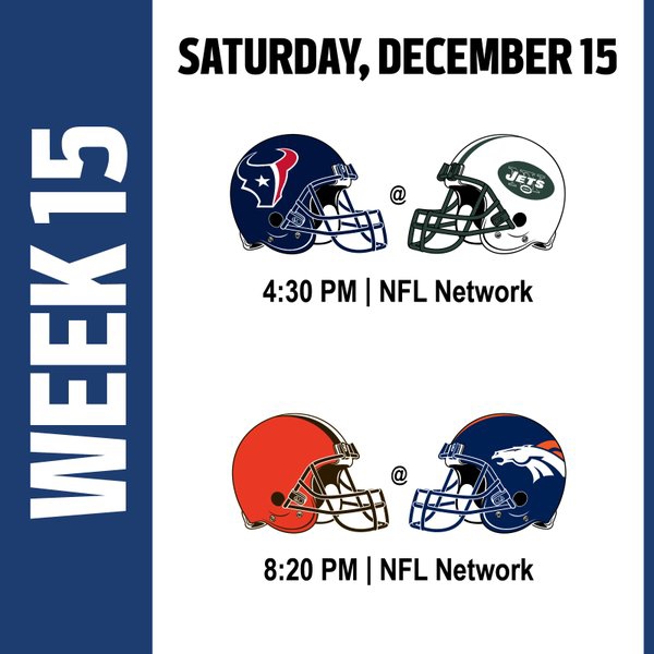 Week 15: Saturday&nbsp;Games